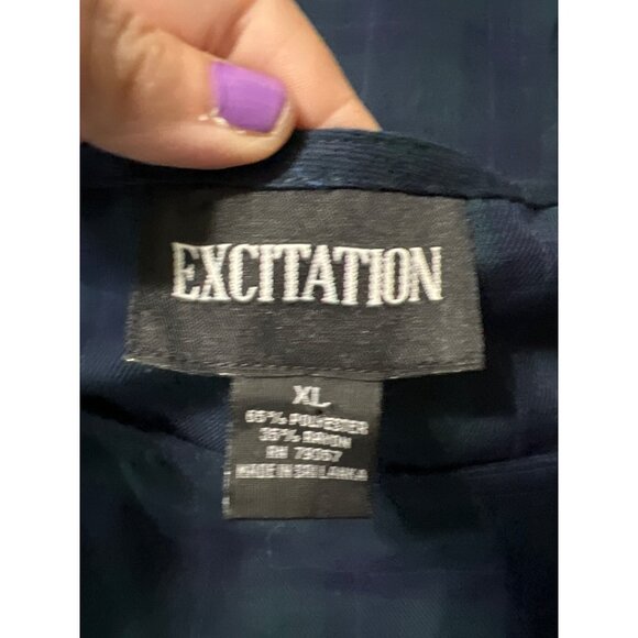 Excitation Blue‎ Plaid Sleeveless Maxi Dress XL MODEST - Picture 5 of 10